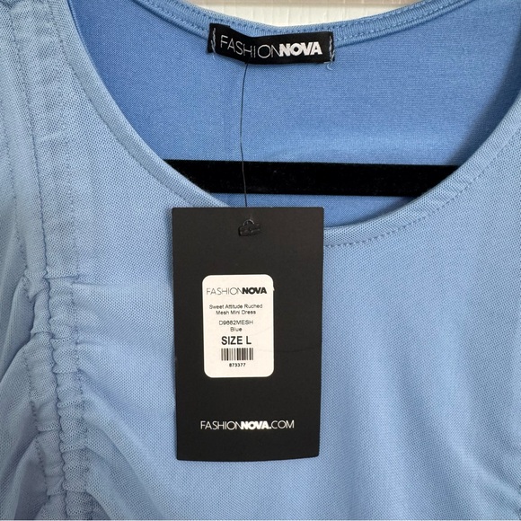 NWT Fashionnova Sweet Attitude Ruched Mesh Mini Dress - Picture 8 of 10